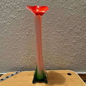 Vintage 2-Murano‎ Style Trumpet Tulip Vases